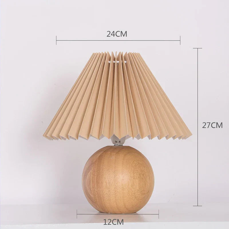 Luminous Heritage: Vintage Table Lamp with Pleated Shade – Elegant Antique Retro Nightstand Lighting Solutions