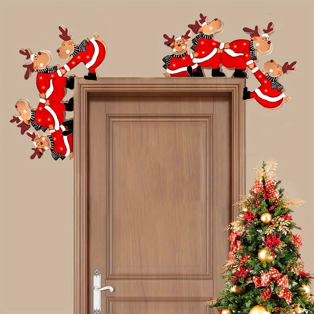 Wall Art Christmas Decorations Santa’s Reindeer Door Frame Decor