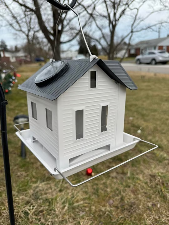 Solar Bird Feeder Hanging Metal House