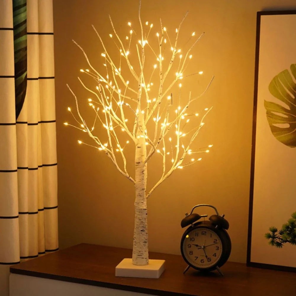 LED-Tischlampe Birke Dekorativer Baum Licht