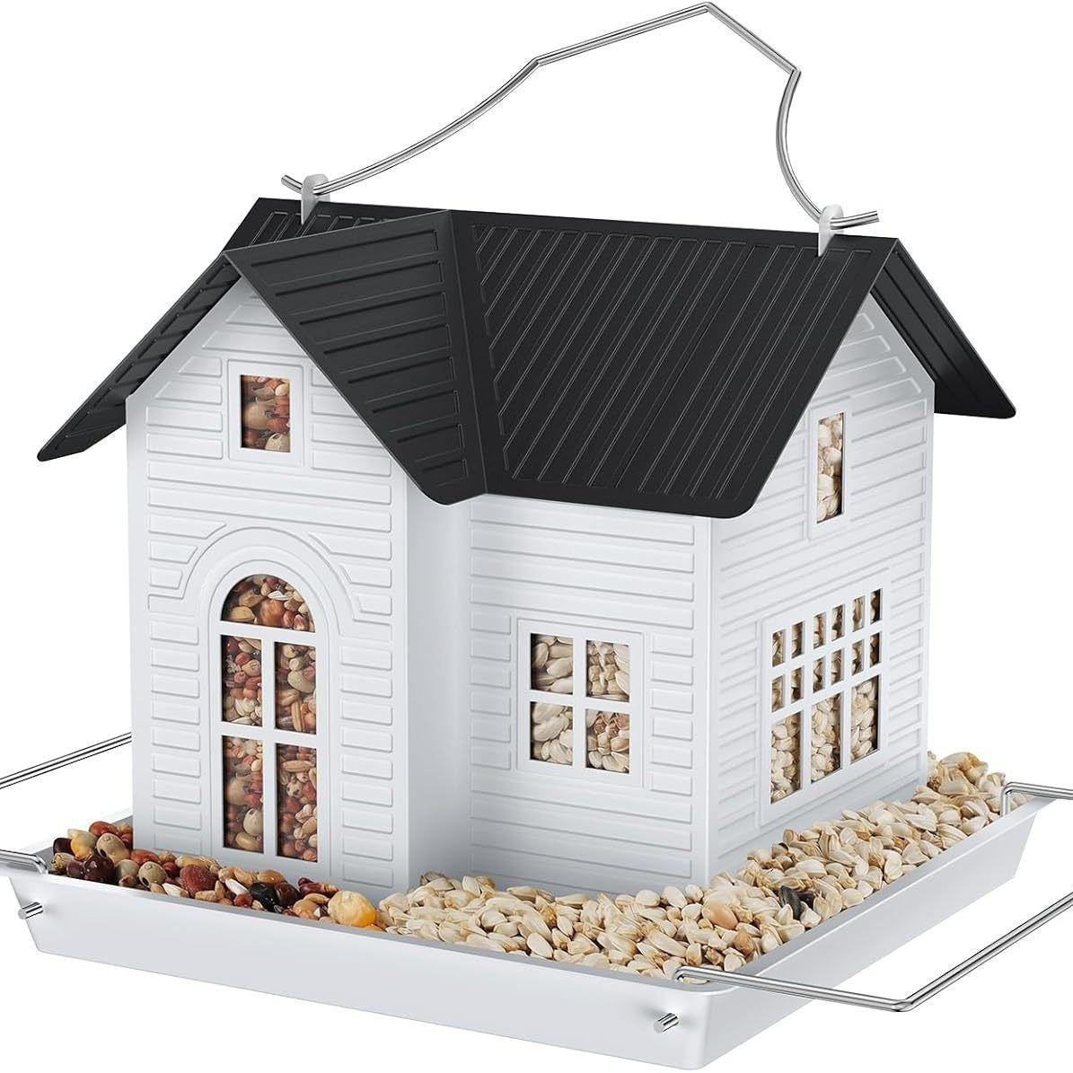 Solar Bird Feeder Hanging Metal House