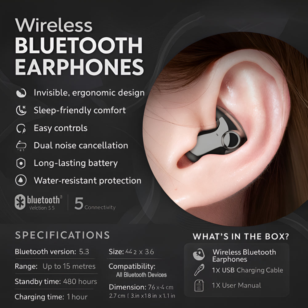 Wireless Bluetooth Earphones with Noise Cancelling Earbuds In Ear