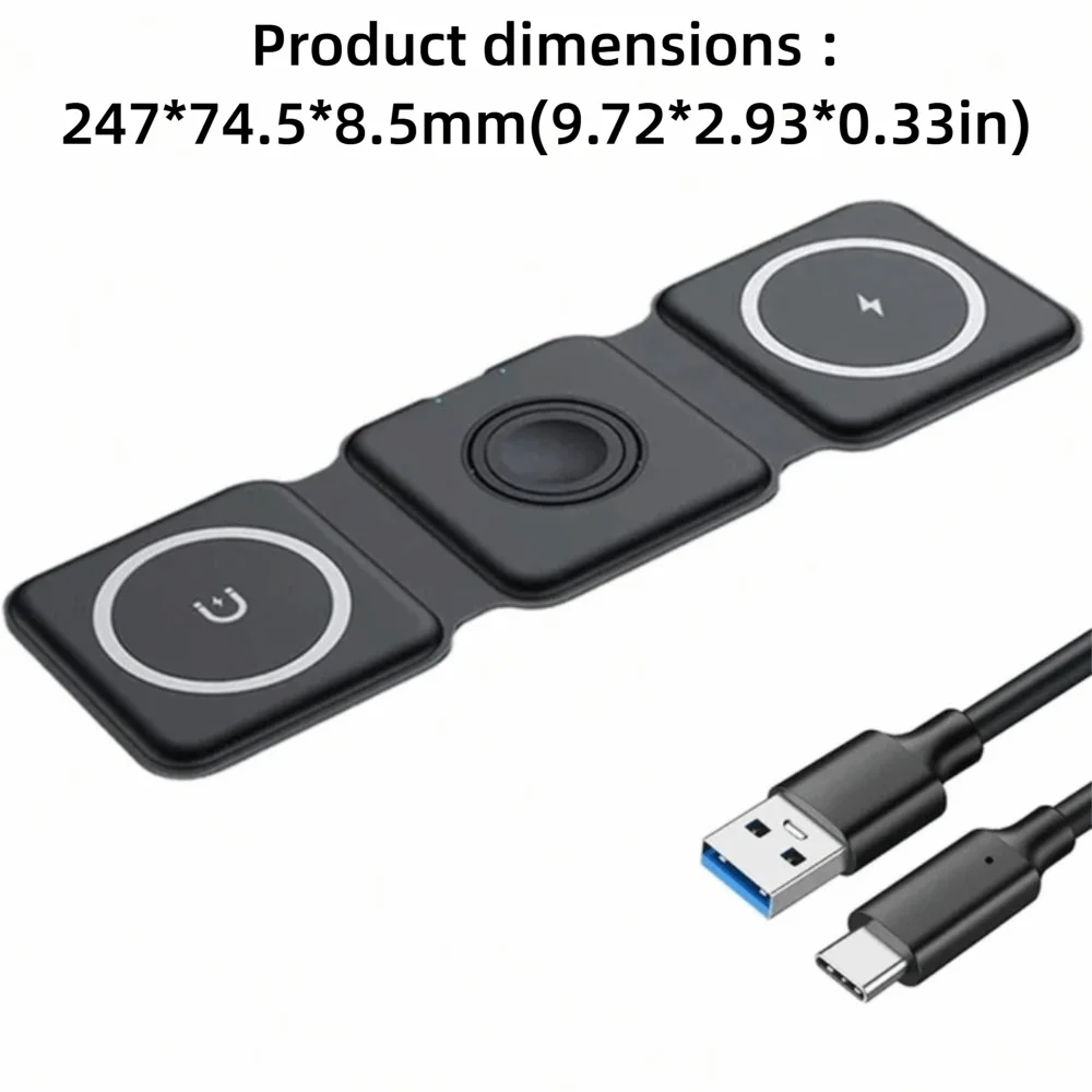 Wireless Charger Magnetic Foldable Charging Station Stand 6