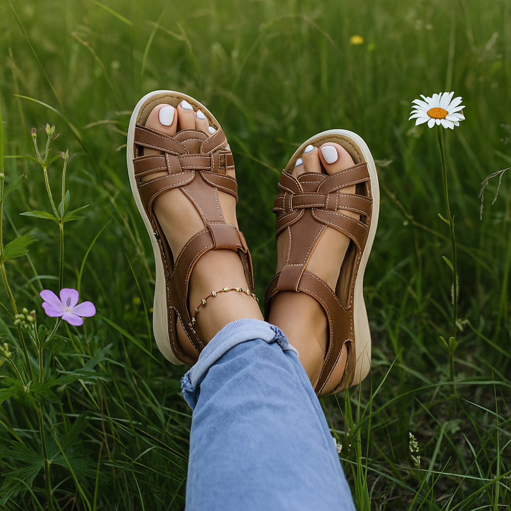 Women Comfortable Summer Walking Sandals - Supportive Breathable