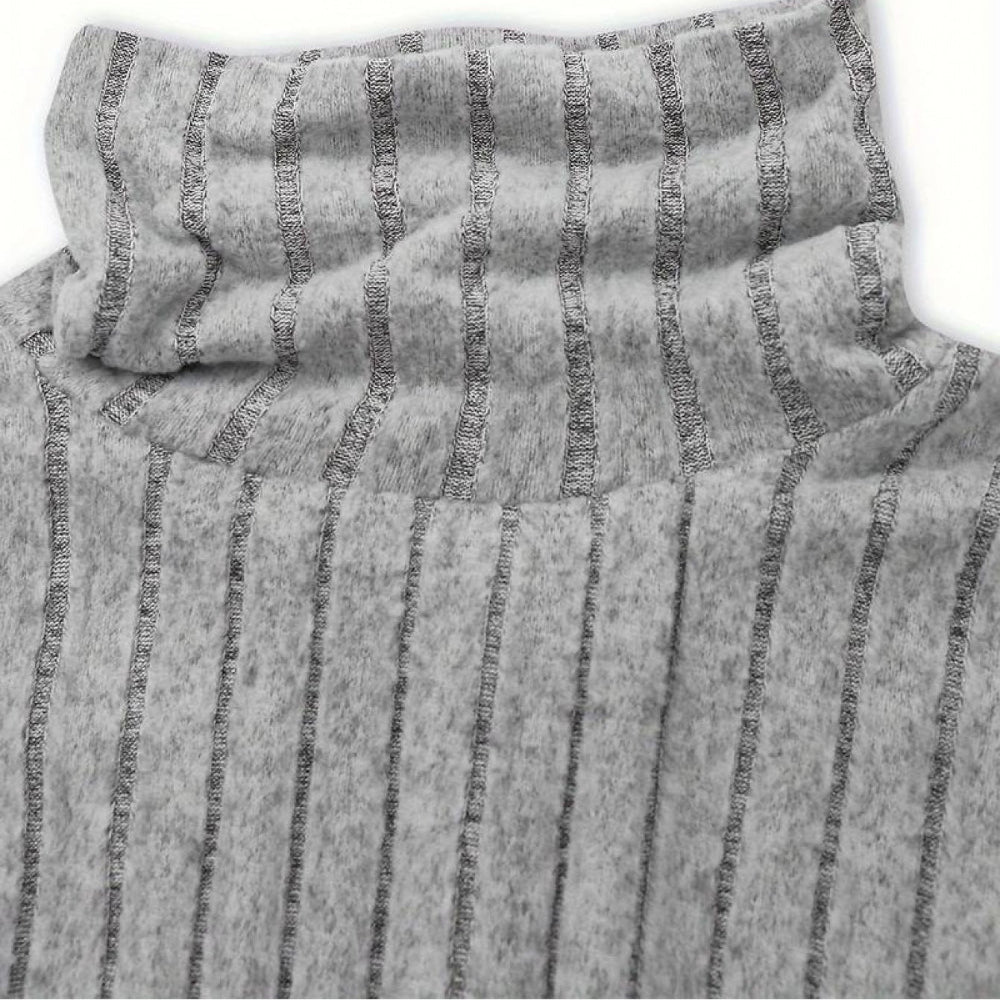 Dámské žebrované fleecové body - dlouhý rukáv, vysoký límec