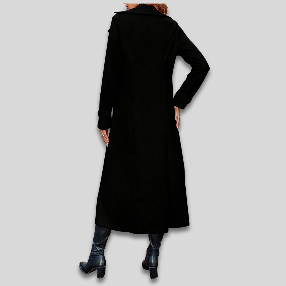 Women’s Double Breasted Long Coat - Tailored Fall Overcoat