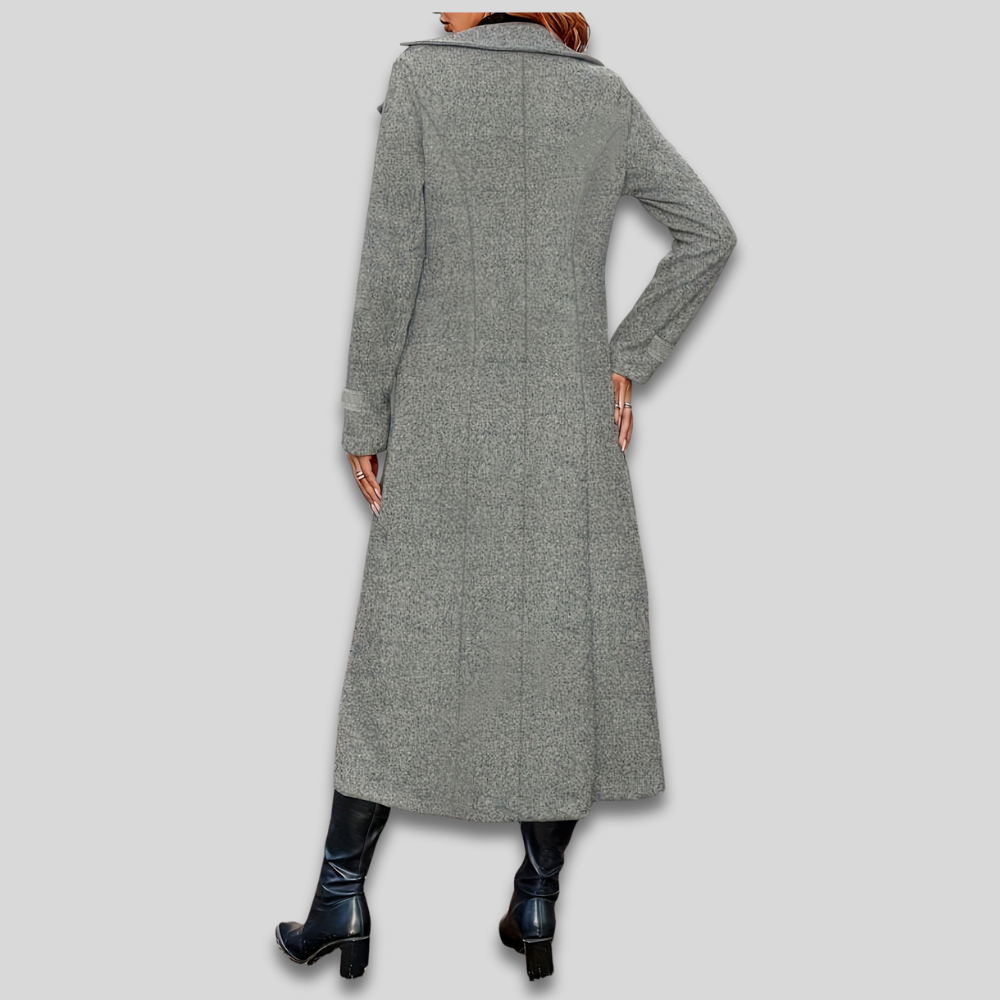 Women’s Double Breasted Long Coat - Tailored Fall Overcoat