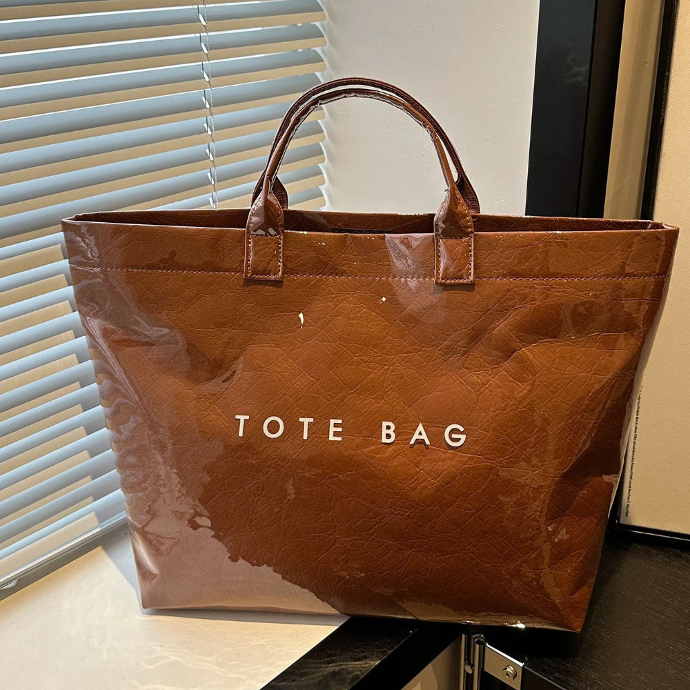 Women's Large Tote Bag - Metallic Oversized Reusable Handbag