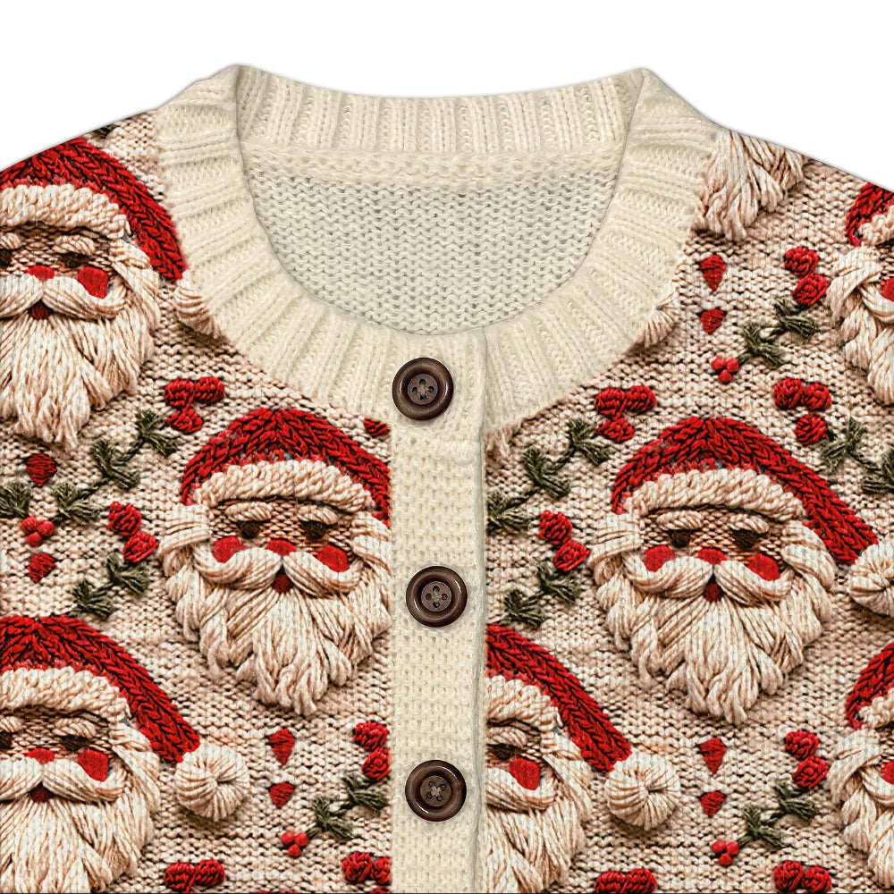Women’s Santa Knit Christmas Cardigan - Ugly Christmas Sweater