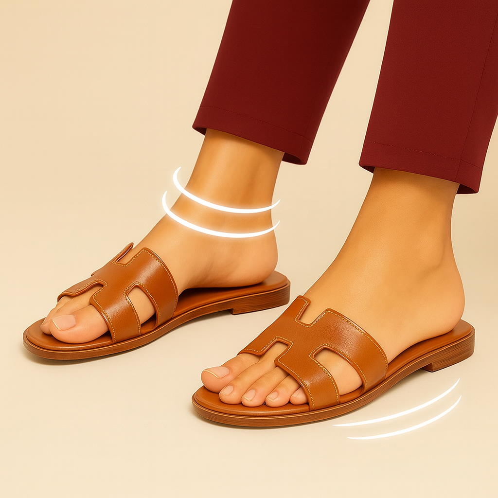 Women’s Flat Slip On Sandals | Comfortable Wide Fit Summer Shoes