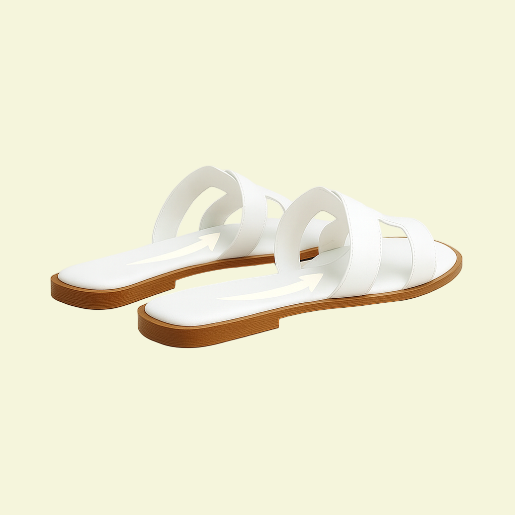 Women’s Flat Slip On Sandals | Comfortable Wide Fit Summer Shoes