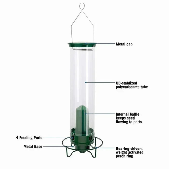 Bird Feeder Hanging Metal Squirrel Proof Tube
