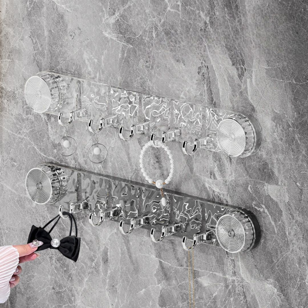 Wall Hooks Transparent Suction Cup Organiser Rack