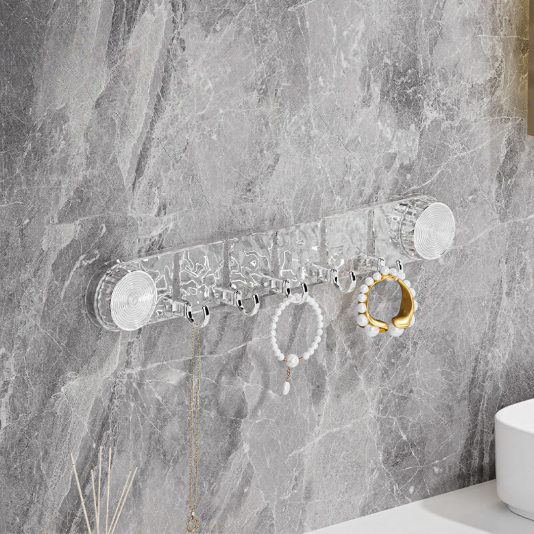 Wall Hooks Transparent Suction Cup Organiser Rack