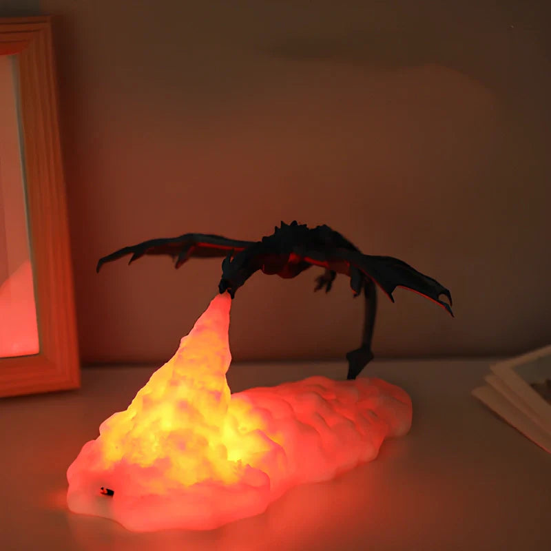 Led Night Light Dragon Flame Lamp Sculpture