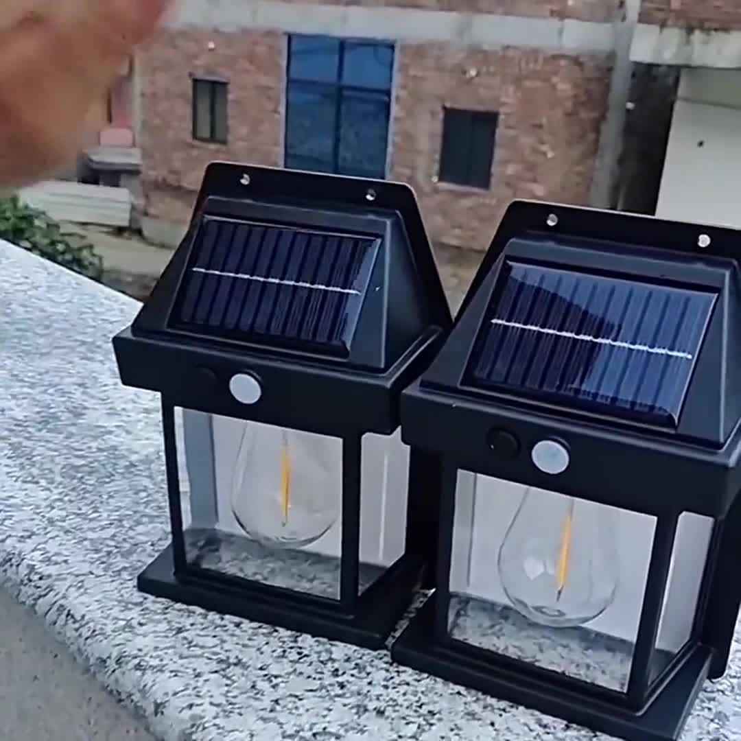 Farol solar exterior con sensor de movimiento para pared