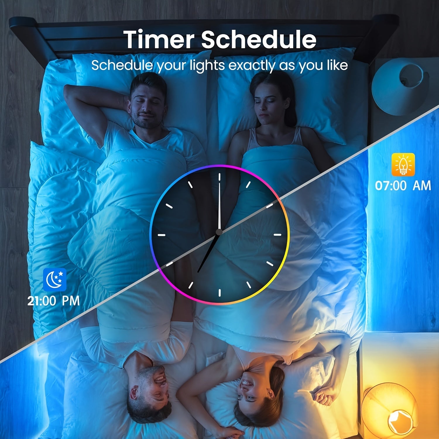 LED-Streifenlichter Farbwechsel mit App-Steuerung