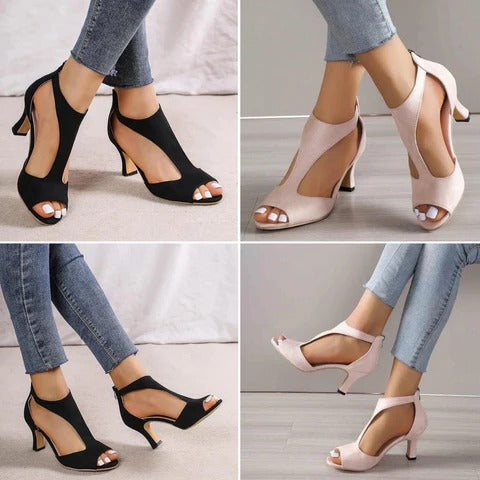 Women's Heeled Open Toe Wedding Sandals | Ankle Strap