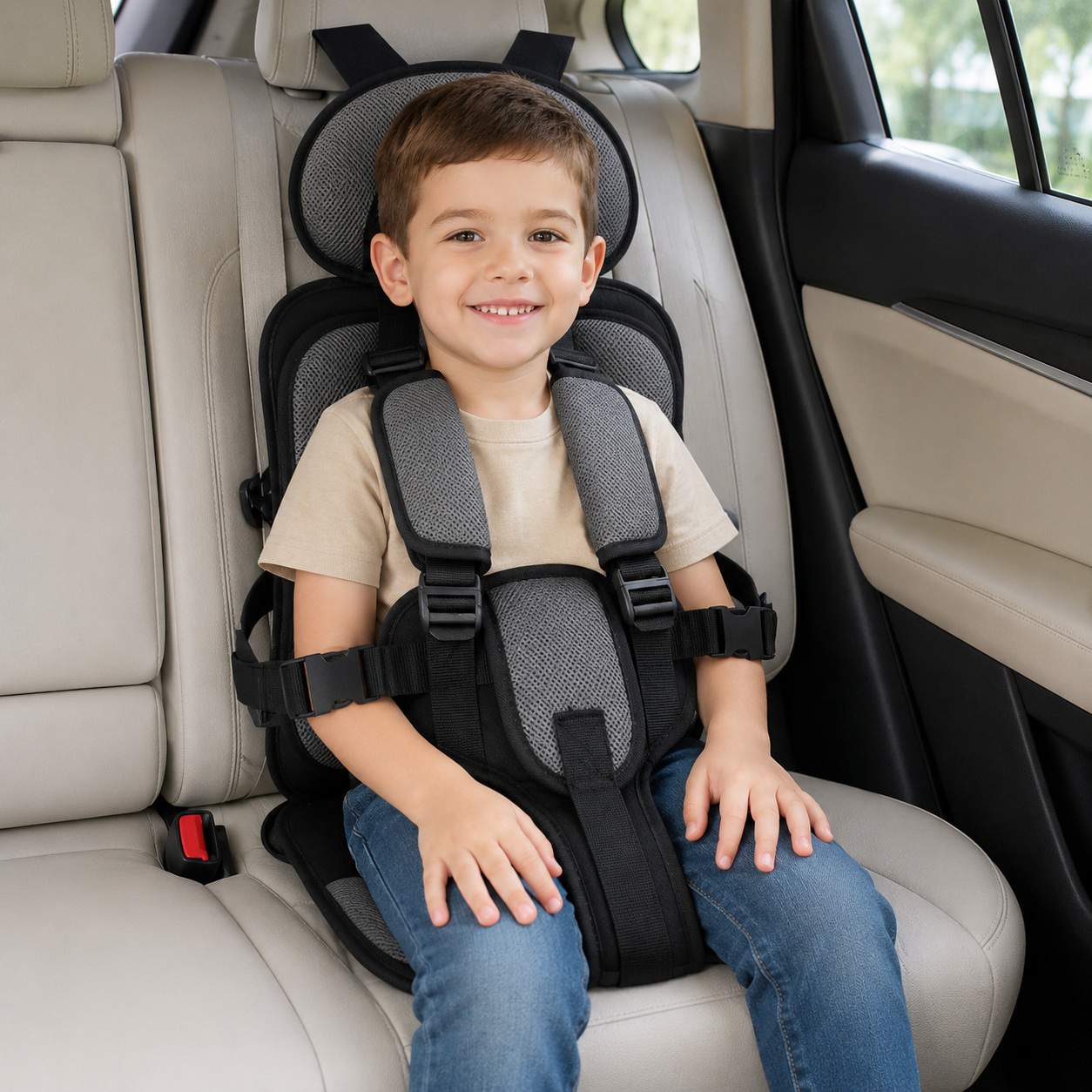 Child Car Seat Travel Portable Adjustable Foldable - Image 2