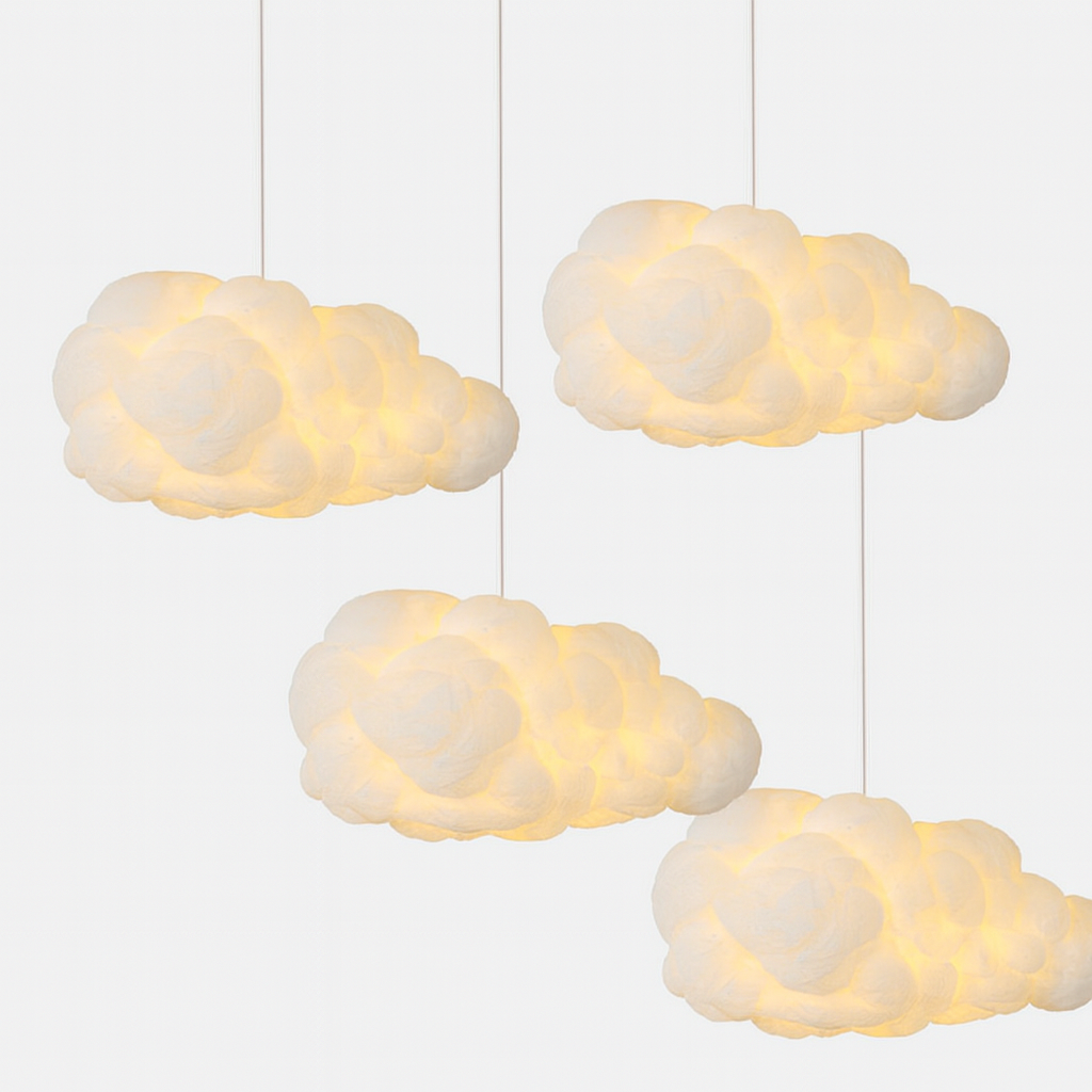 ルミナスオーラ:スタイリッシュな照明のためのデュアルシェード付きモダンホワイトペンダント天井照明(寝室用)