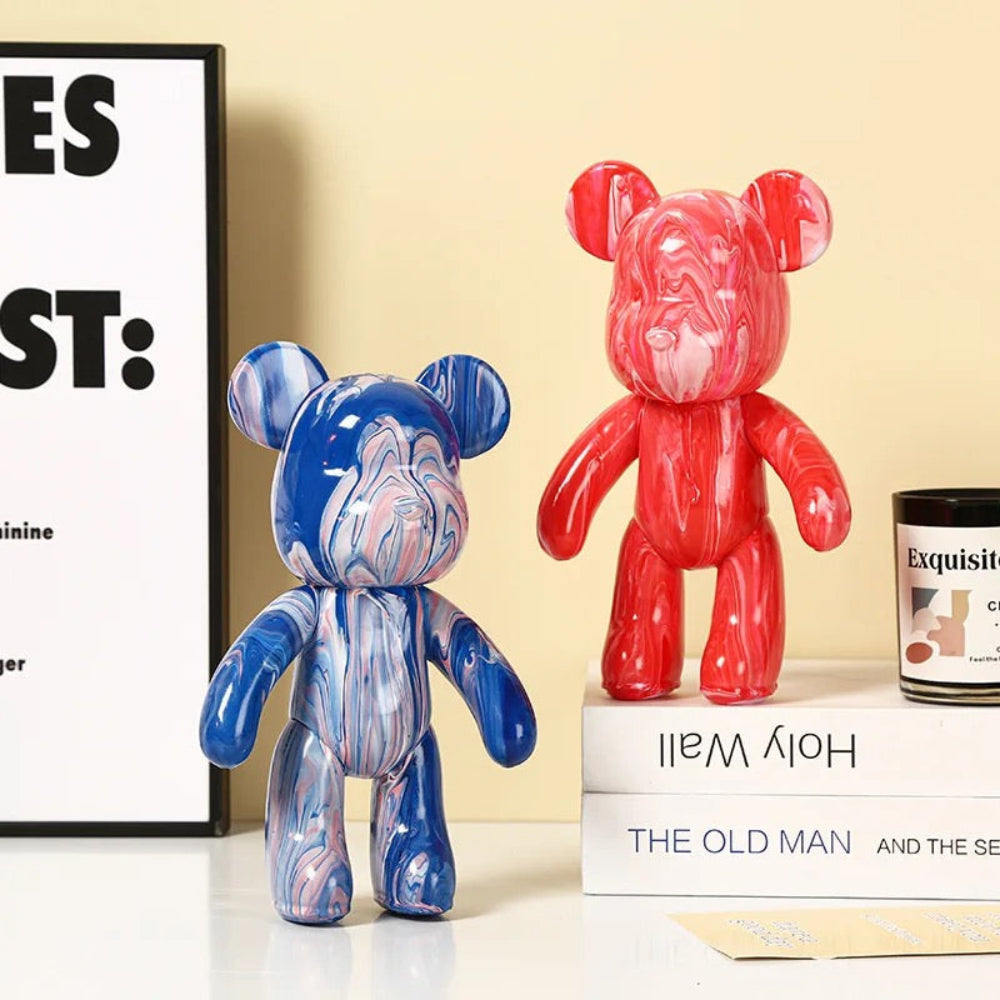 Moderne bunte Harz-Bärenfigur Dekor