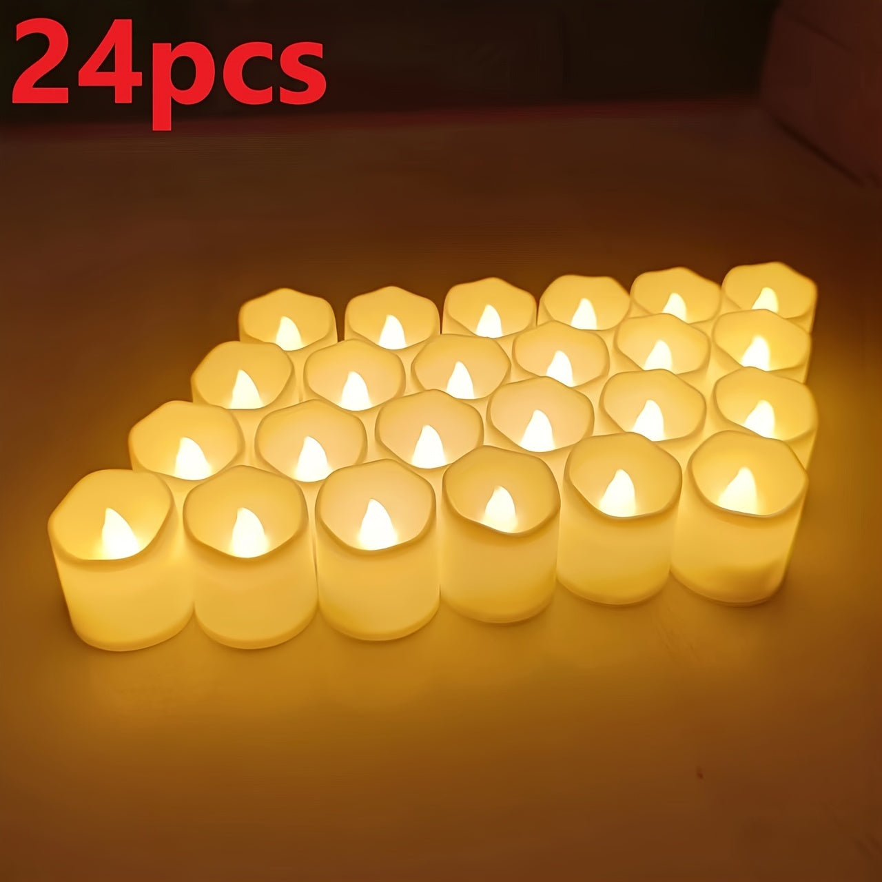 GlowFlicker - Confezione da 24/50/100 Candele LED Senza Fiamma per Atmosfera Romantica