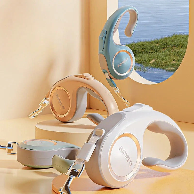 Correa para perro con mango retráctil de agarre suave