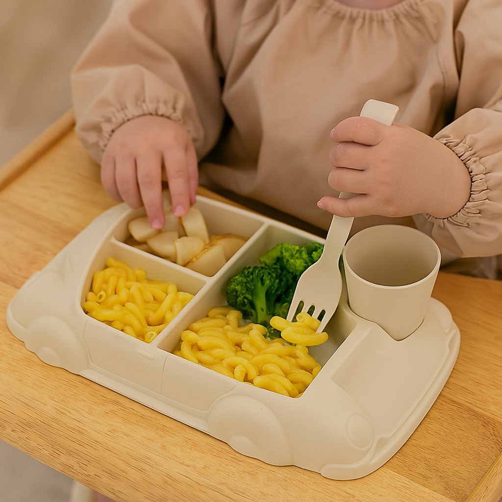 Kinder Teller Set Auto Stil Langlebiges Kunststoff Design