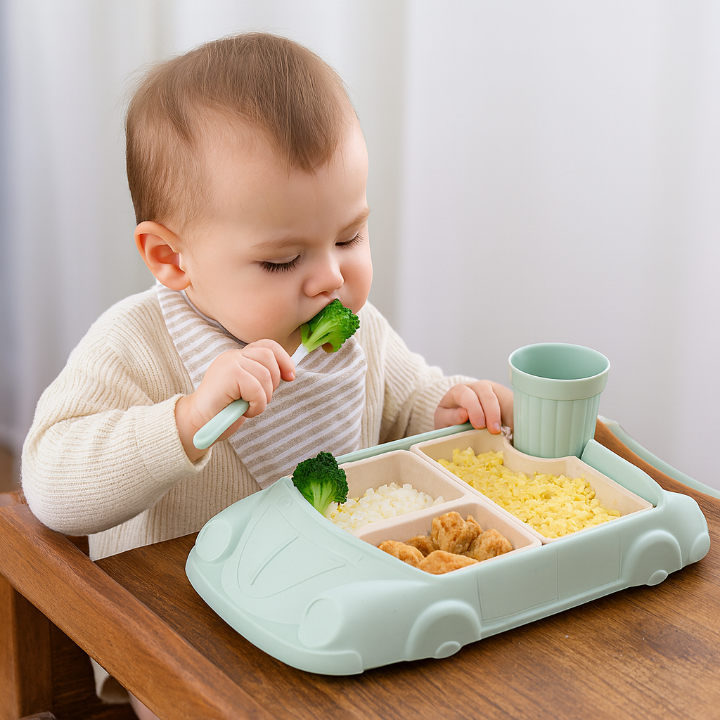 Kinder Teller Set Auto Stil Langlebiges Kunststoff Design