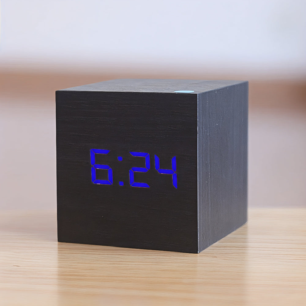 Wooden Digital LED Alarm Clock Display
