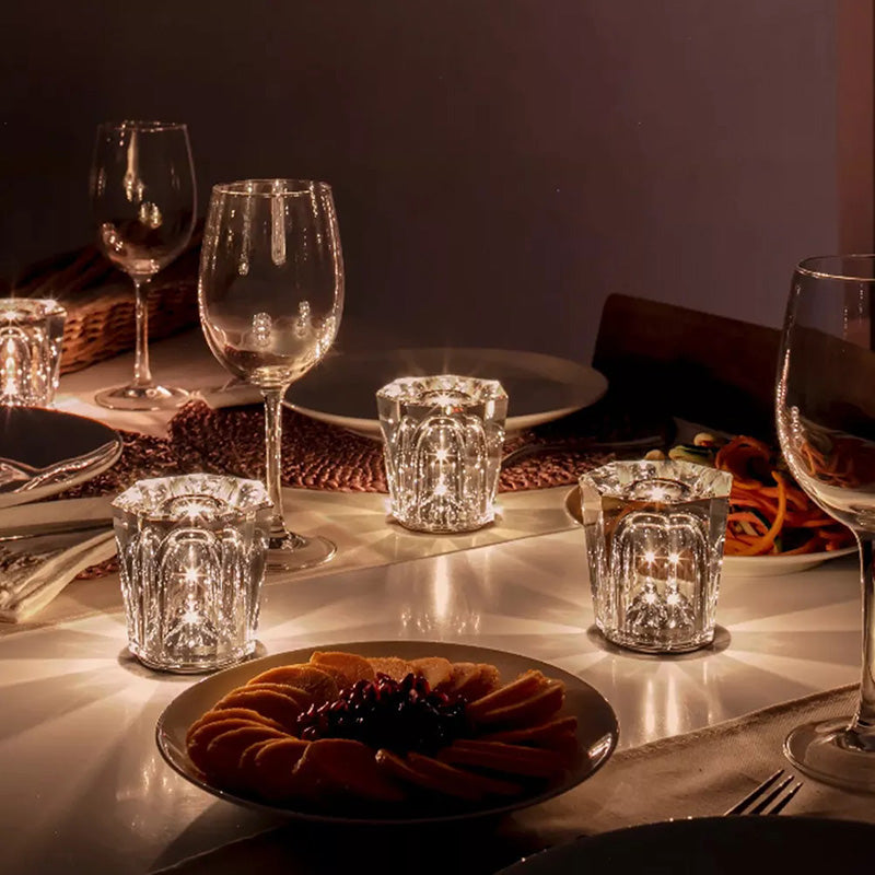 Lámpara de mesa LED de cristal luz blanca cálida