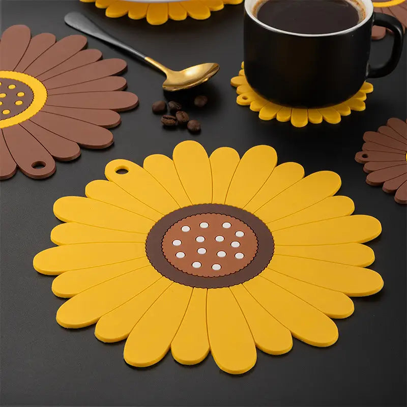 PVC Heat Resistant Sunflower Table Mat