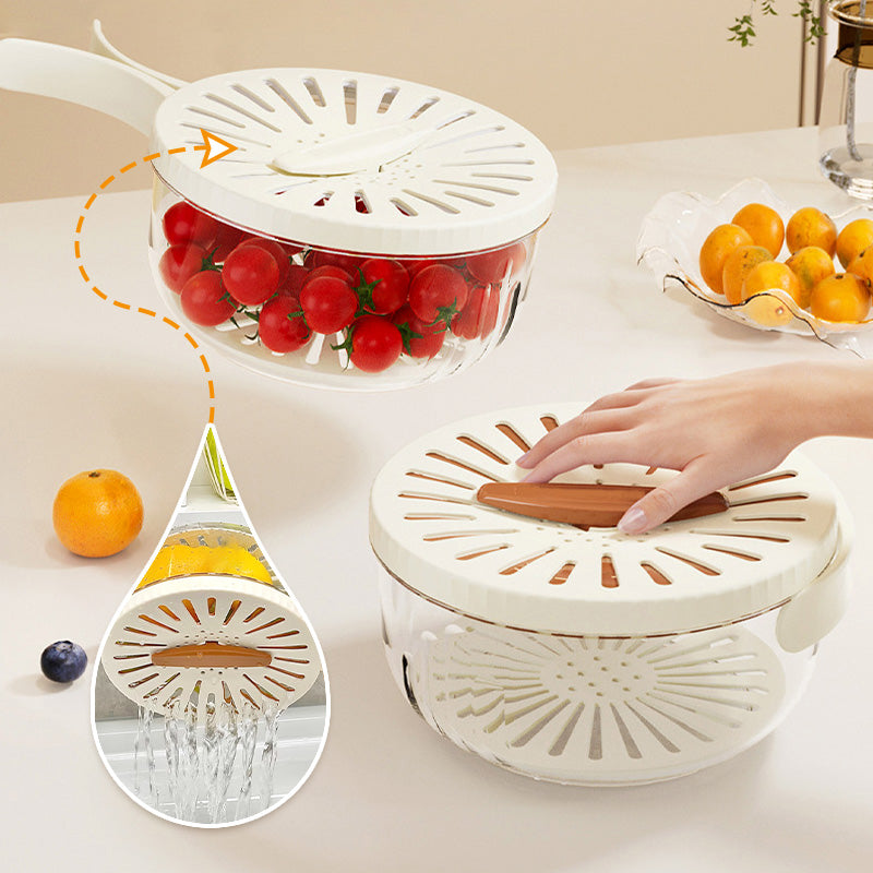 Plastic Kitchen Colander Bowl Lid Drainage
