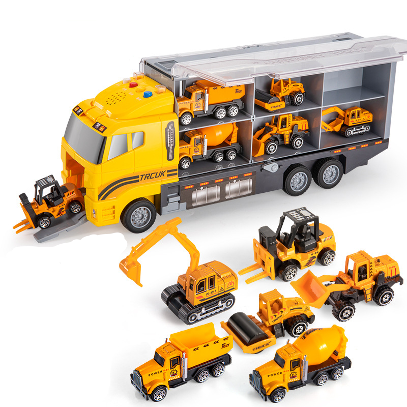 Toy Construction Vehicle Set with Carry Case