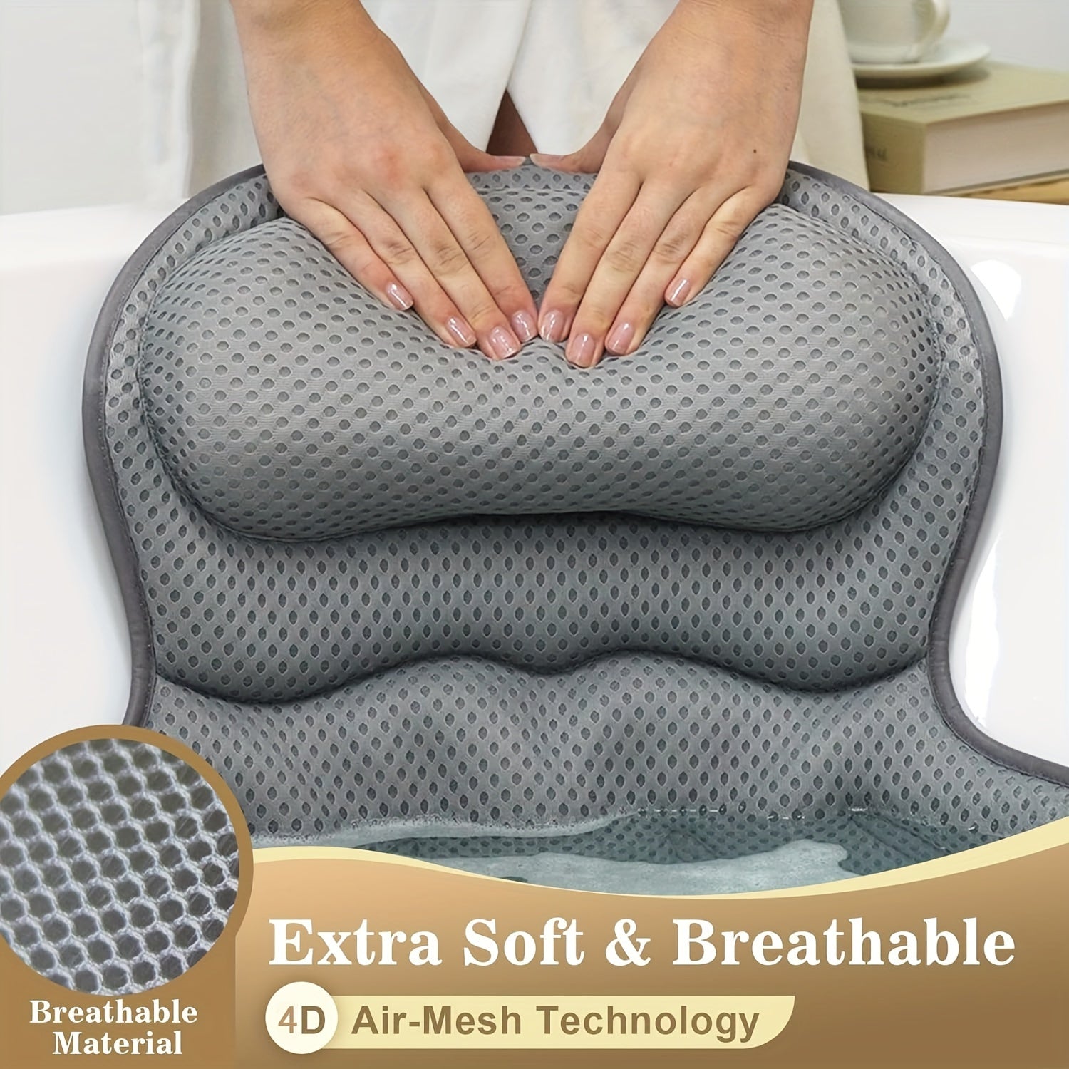 Bath Pillow Ergonomic Mesh Spa Cushion