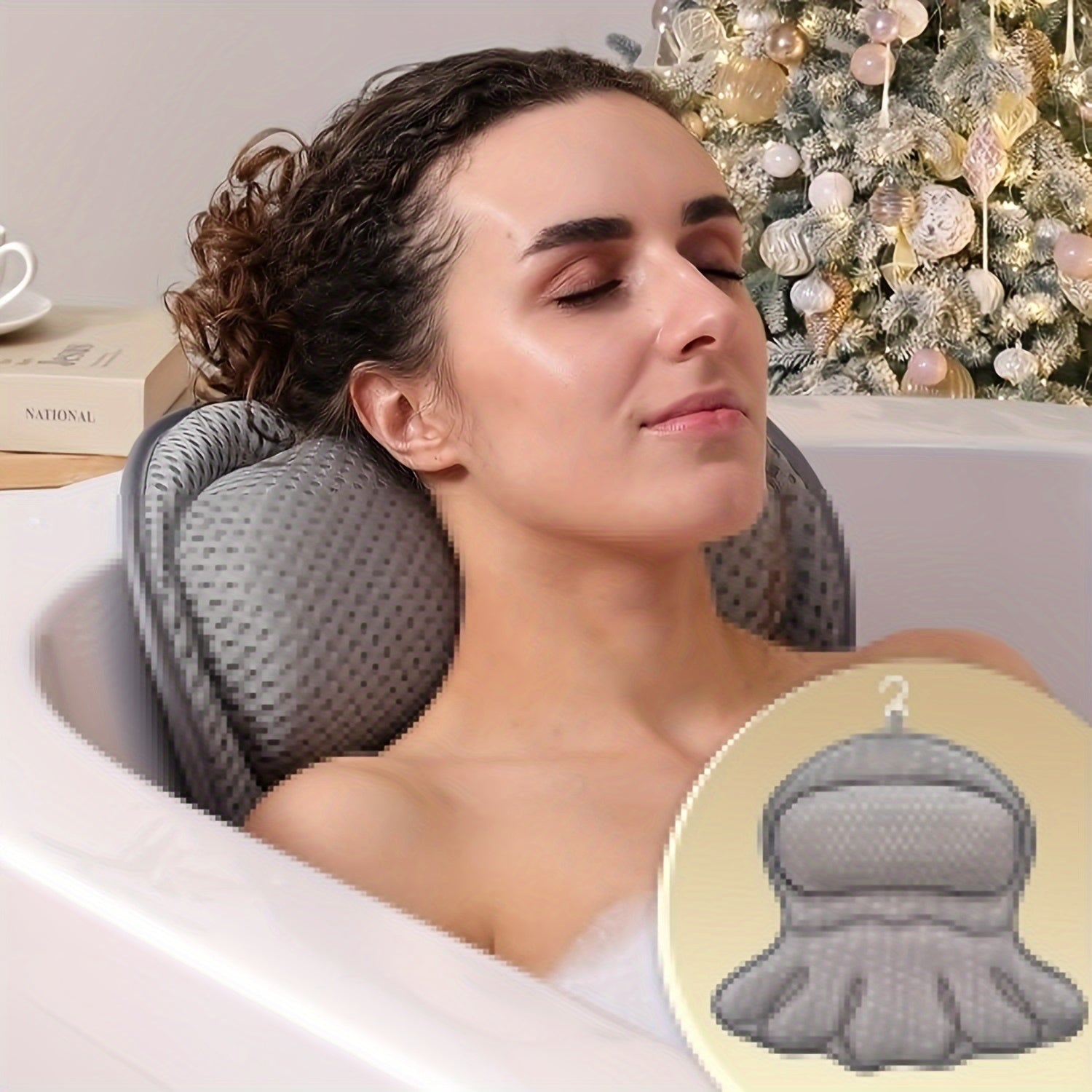 Bath Pillow Ergonomic Mesh Spa Cushion