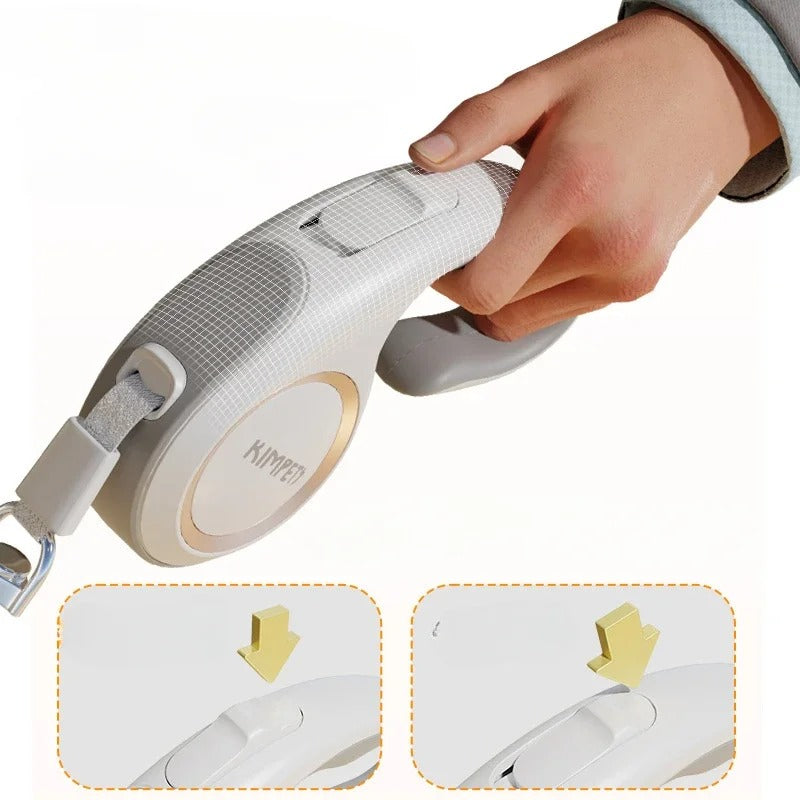 Correa para perro con mango retráctil de agarre suave