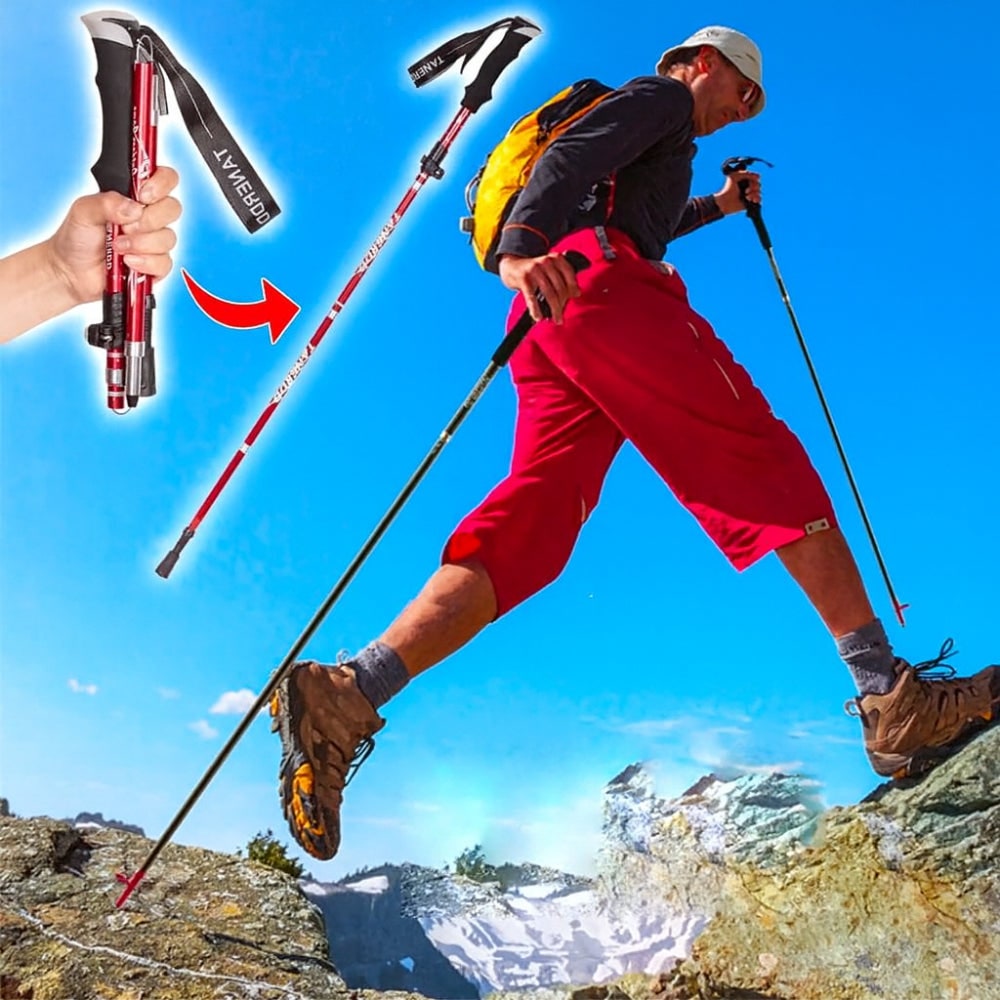 Foldable Trekking Poles Hiking Poles Adjustable Grip Trekking - Image 1