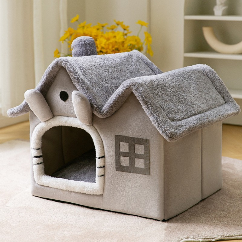 Cat Bed Soft House Style Indoor Enclosure