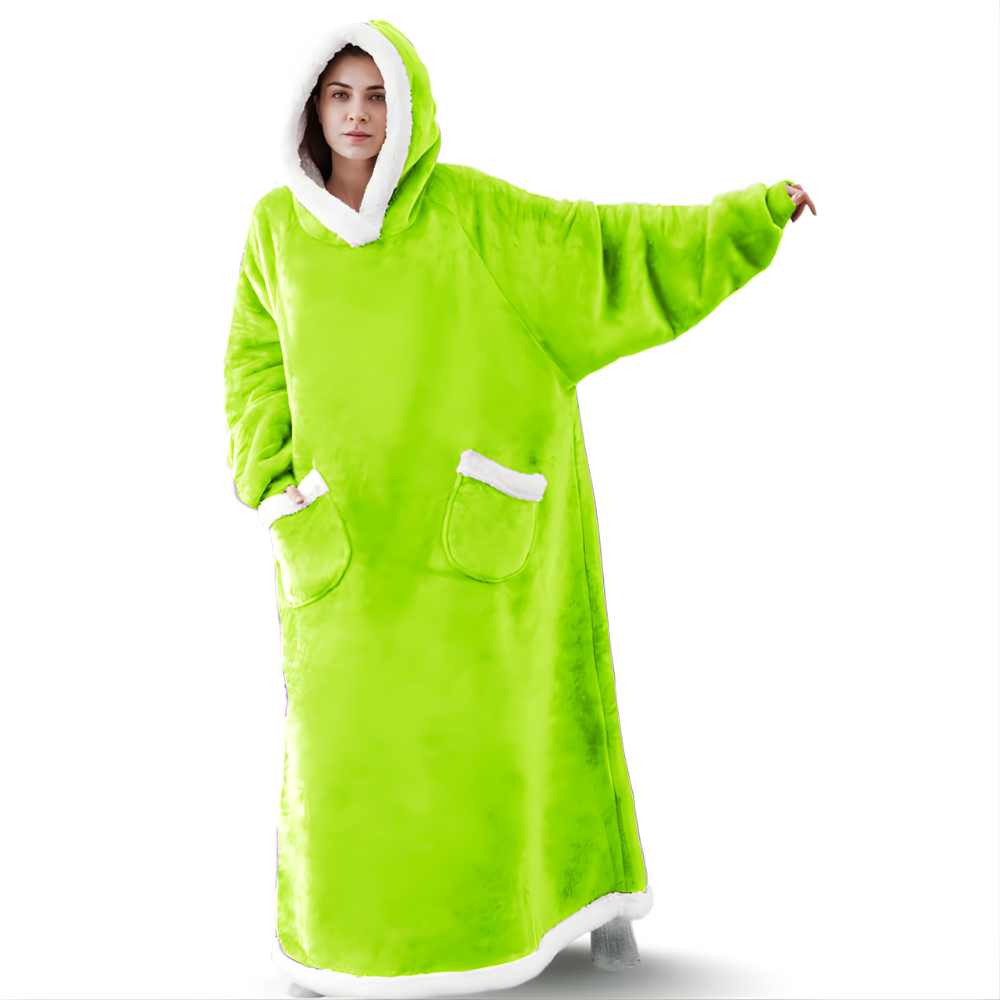 Unisex Cozy Oversized Blanket Hoodie Robe - Hooded Long Sleeve