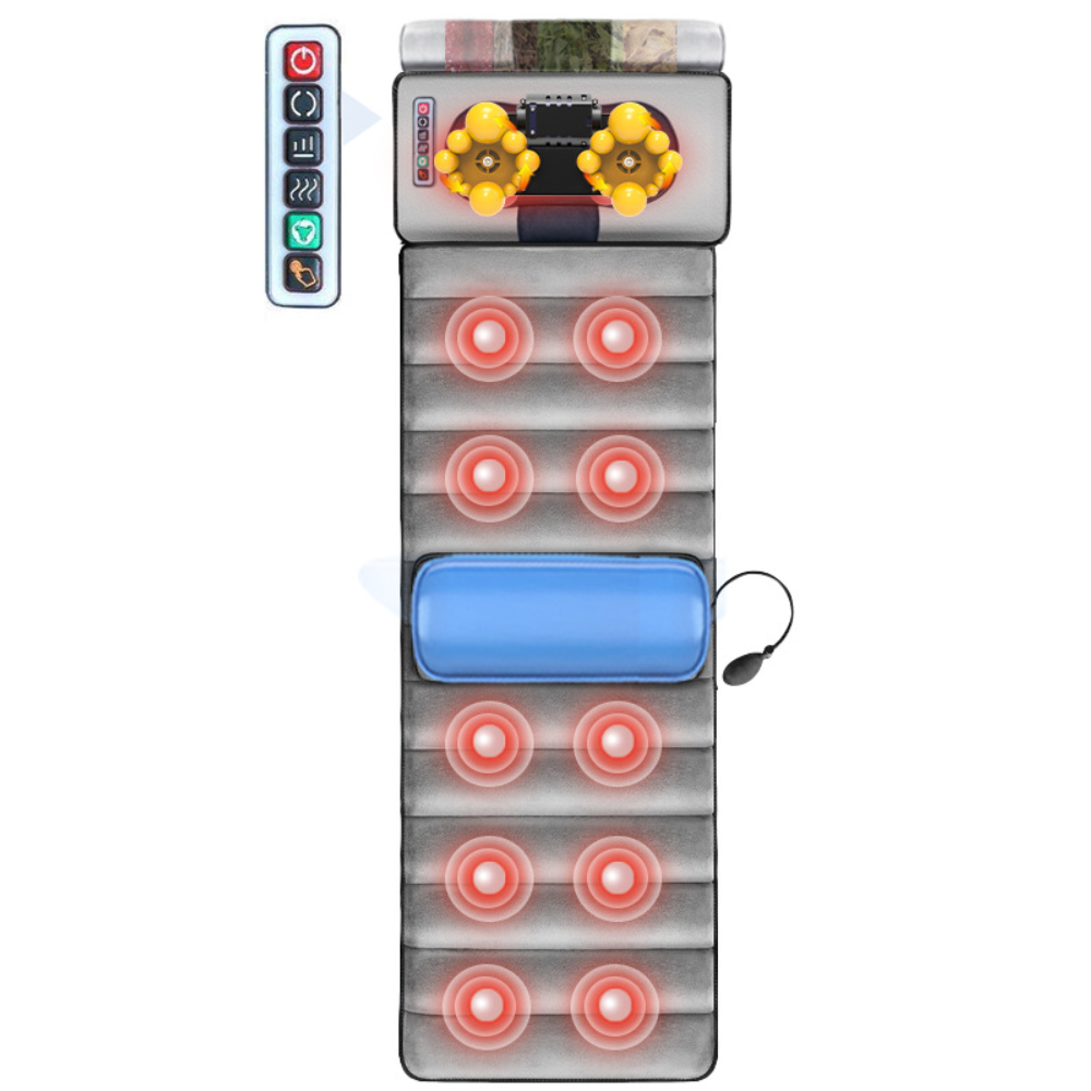 Full Body Massage Mat Heat Vibration Back Relief Pad