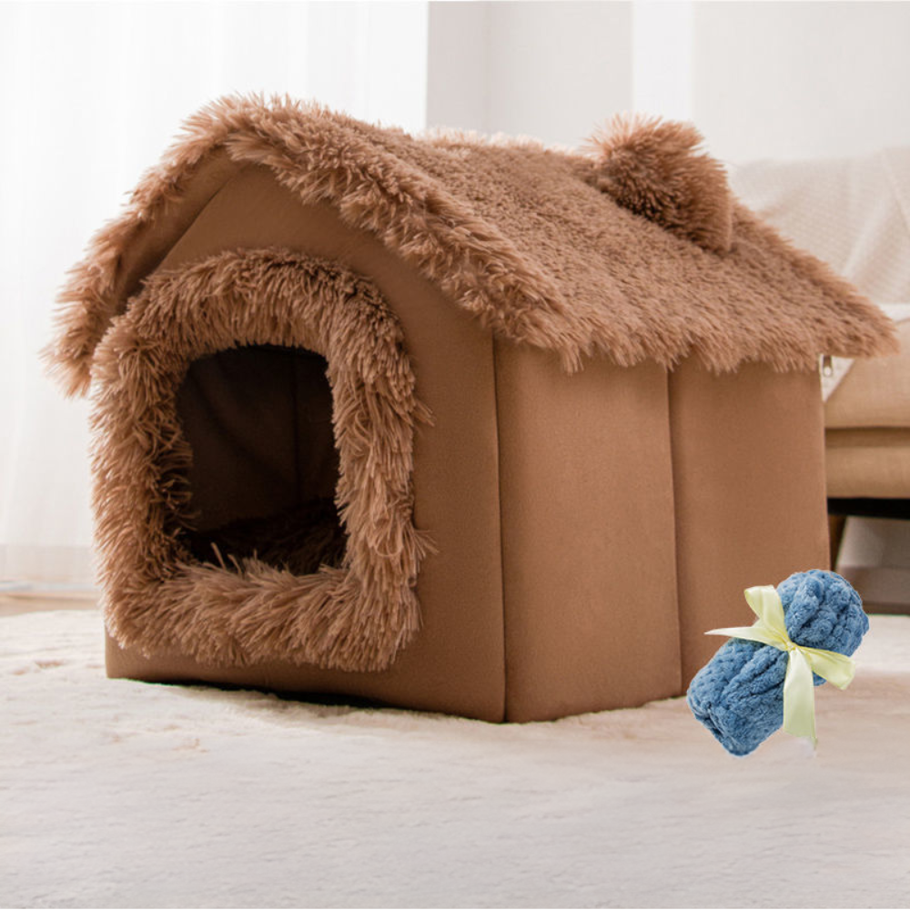 Cat Bed Soft House Style Indoor Enclosure