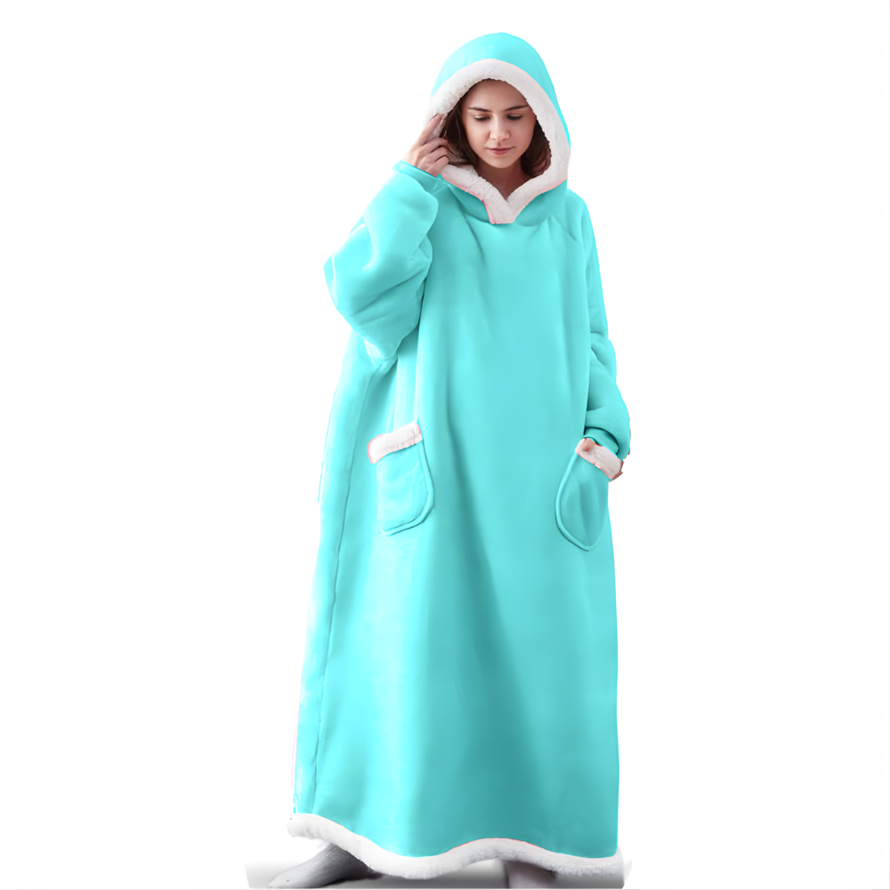 Unisex Cozy Oversized Blanket Hoodie Robe - Hooded Long Sleeve