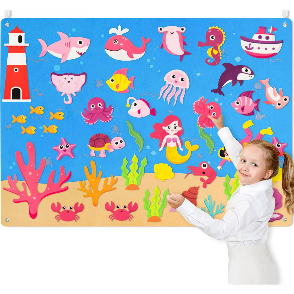 Wall Art Felt Board Zoo Learning Toy