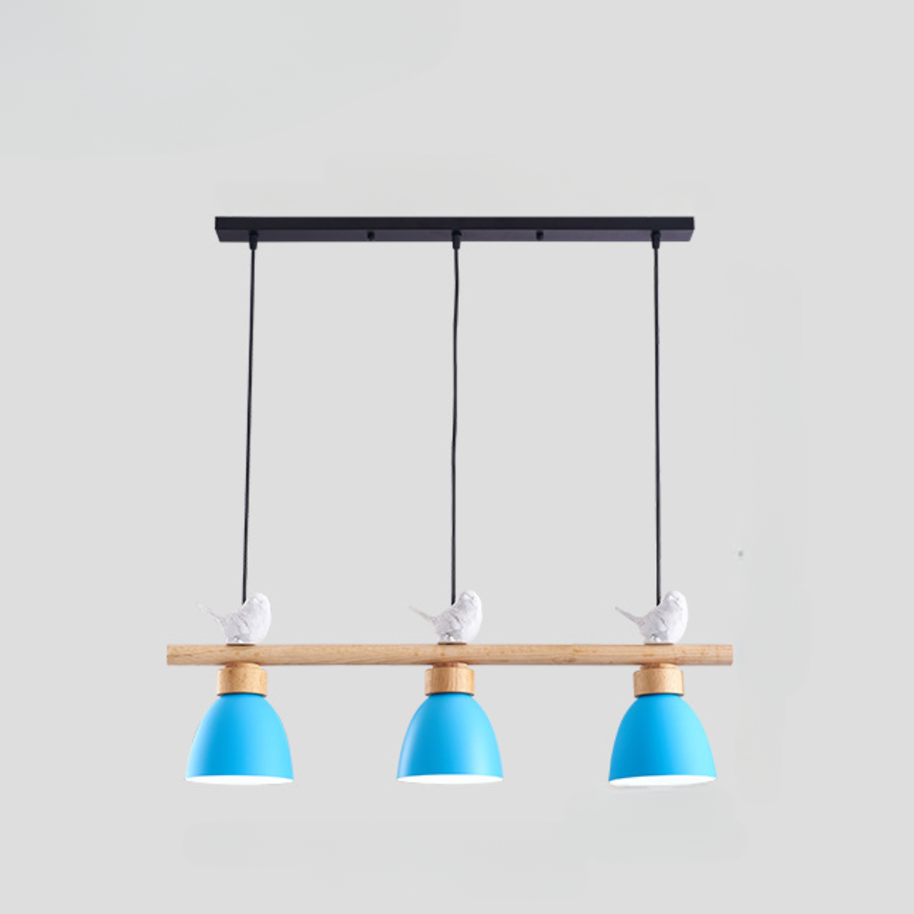 Závěsné svítidlo rustikální dřevo a černý kov