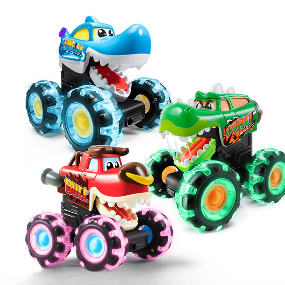Monster Truck Toy Light Up Cars Kids Toddlers Play Set