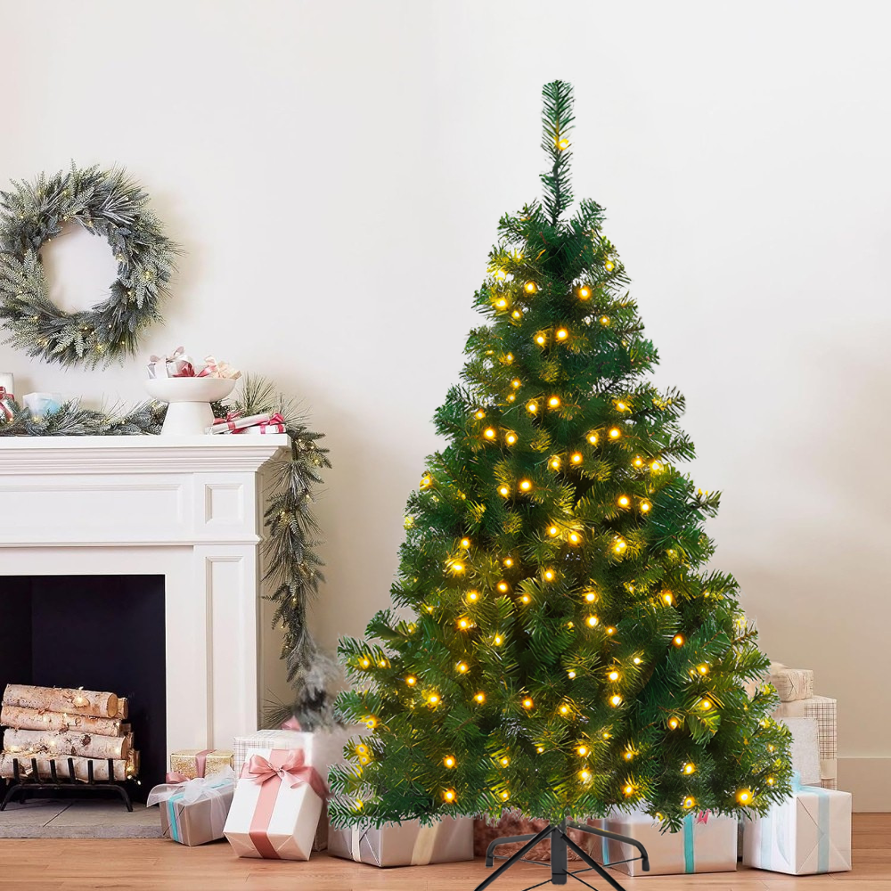 Christmas Tree Prelit Artificial Indoor Spruce Warm Lights