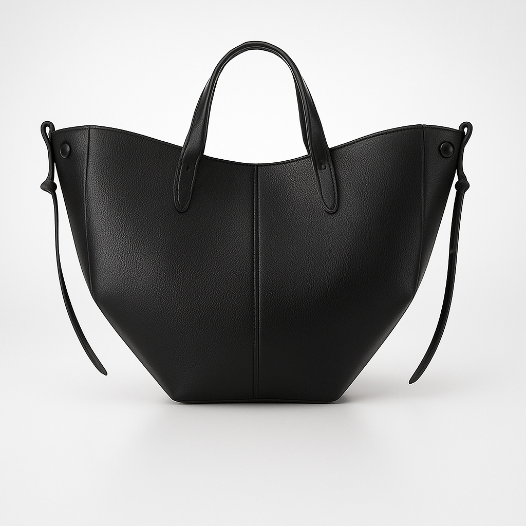 Leather Tote Bag in Classic Minimalist Style