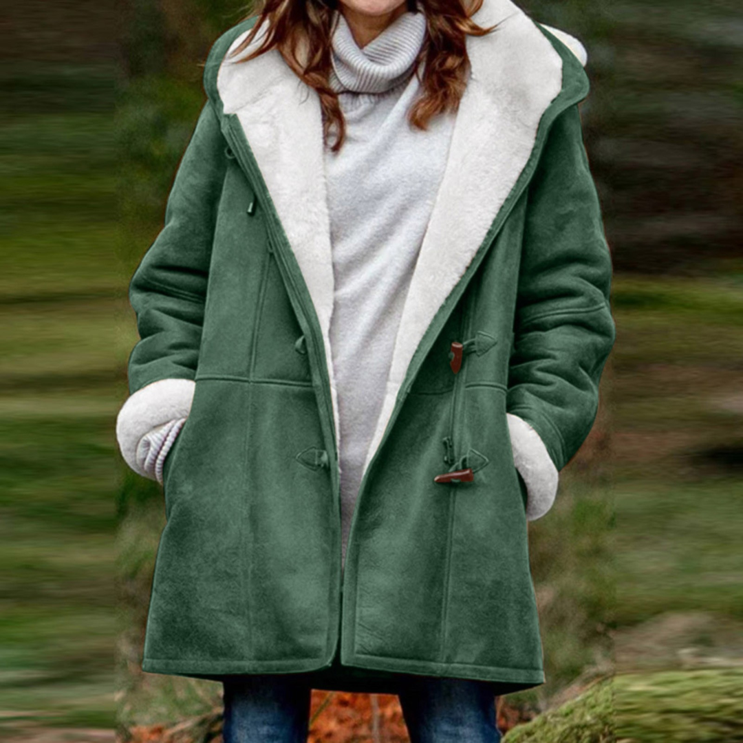 Women’s Warm Shearling Winter Coat Hooded Oversized