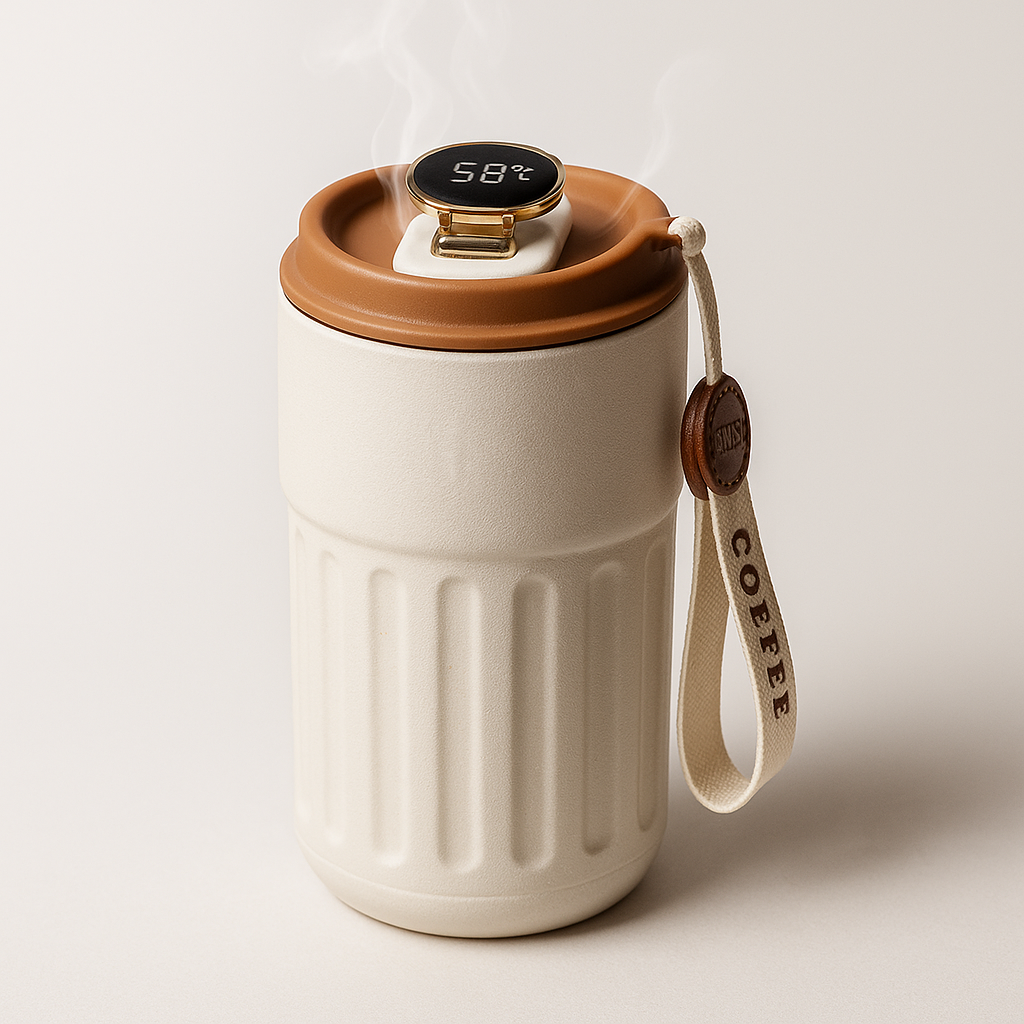 Travel Coffee Mug with Smart Lid Display